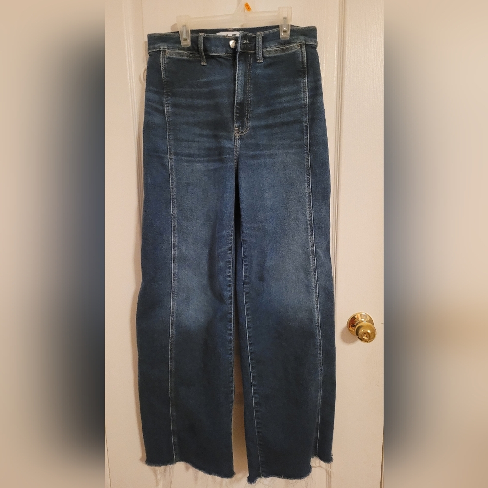 High-Rise Wide-Leg Jeans in Dark Blue Wash
